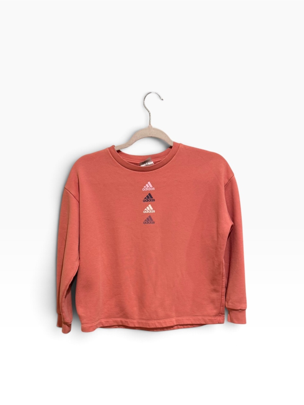 NWOT Adidas Coral Crew Sweatshirt with Stacked Logo Cropped